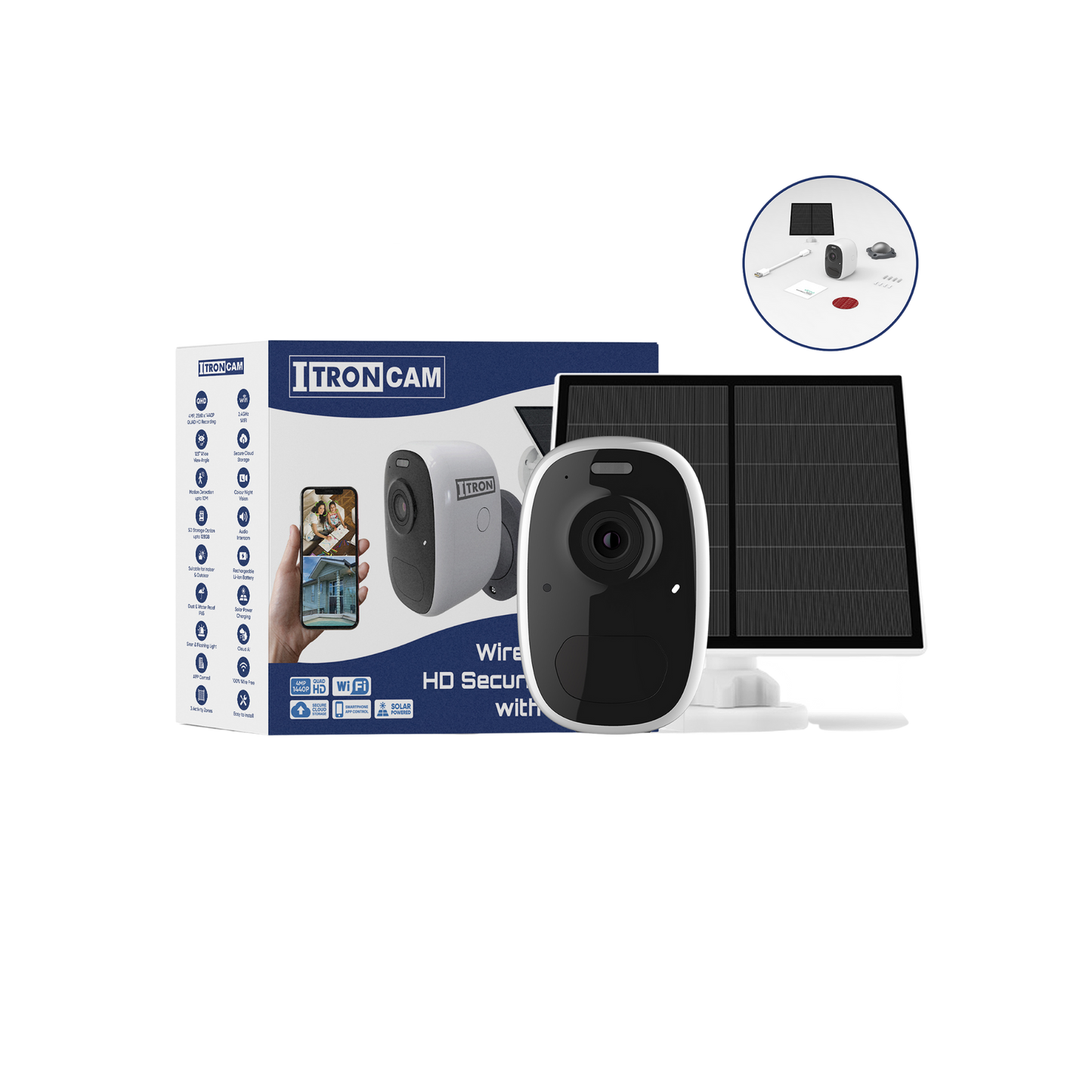 iTronCAM Security Camera with Solar Panel